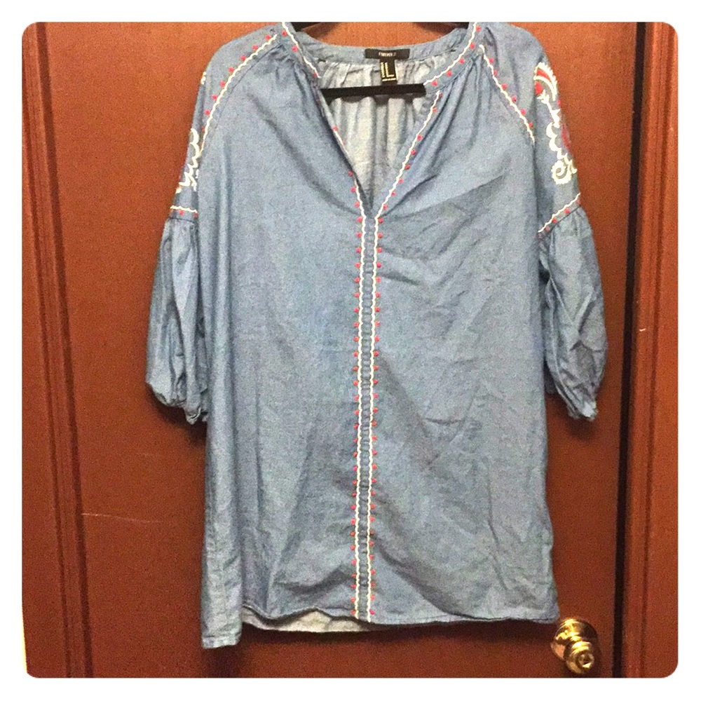 Red white and blue tunic